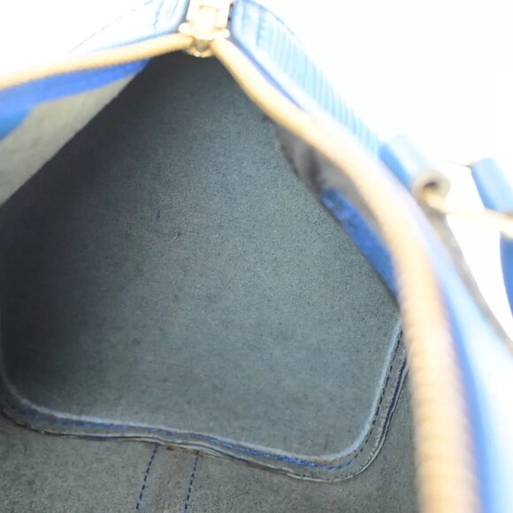 LOUIS VUITTON LV Logo Speedy 30 Travel Hand Bag Epi Leather Blue M43005 35SH811 - Picture 10 of 16
